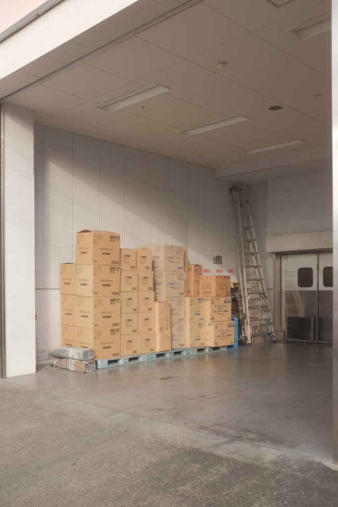 Storage facility with eco-friendly shipping boxes