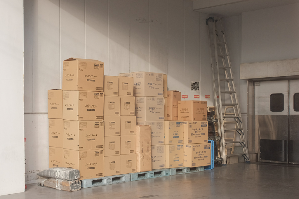 Storage facility with eco-friendly shipping boxes
