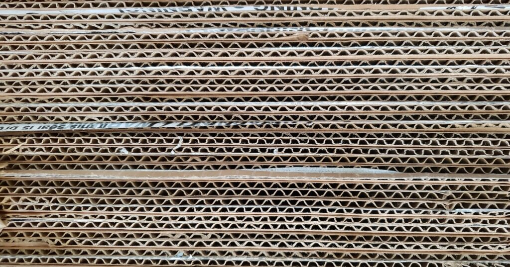 Stack of corrugated cardboard sheets