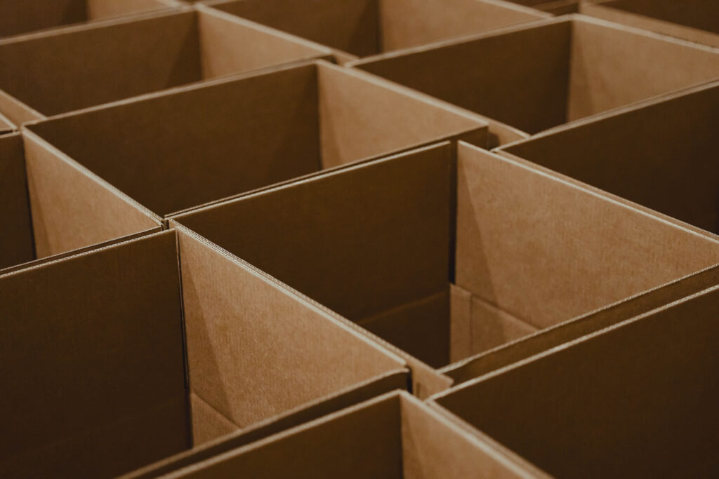 An assortment of cardboard boxes