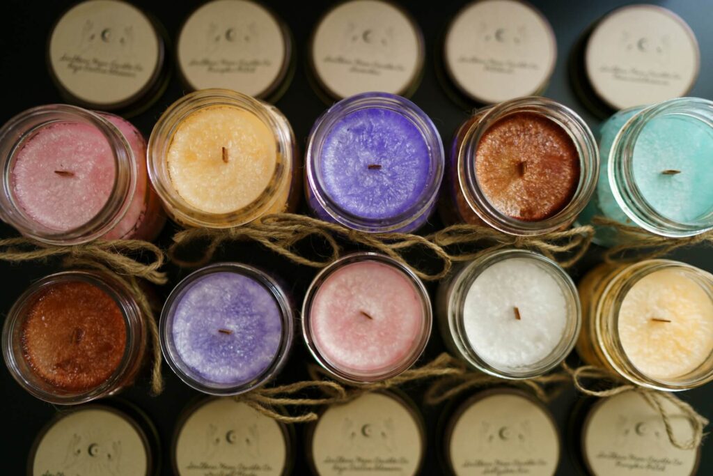 An assortment of jar candles