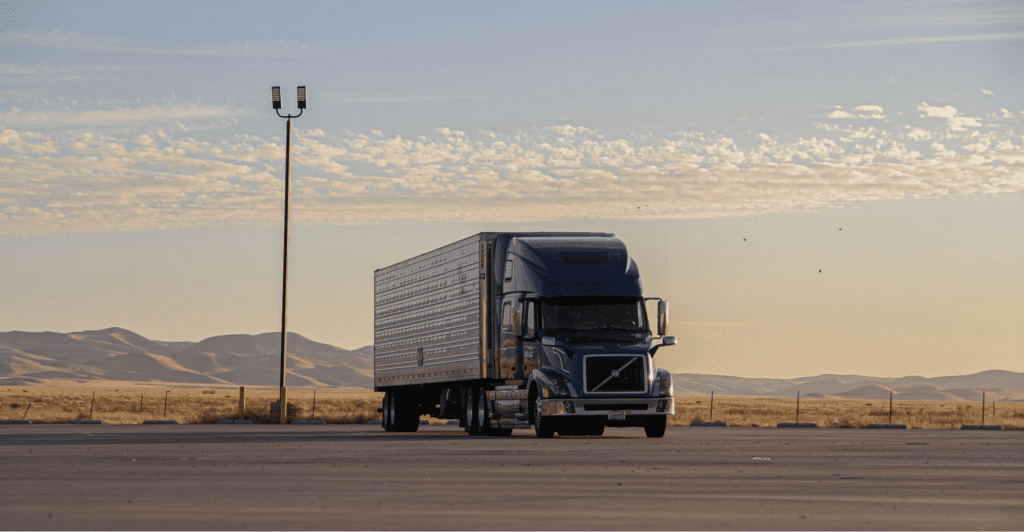  A black truck on the road