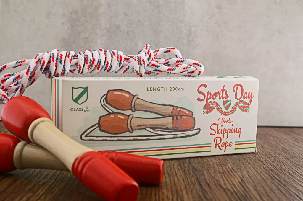 Vintage packaging of a skipping rope