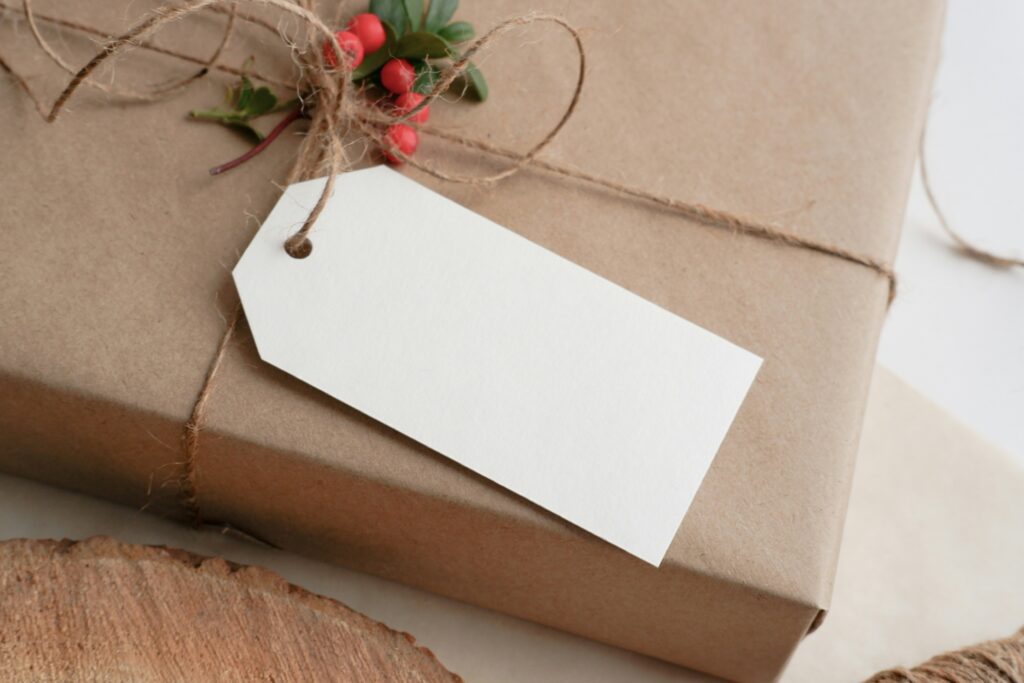 Box wrapped in kraft paper