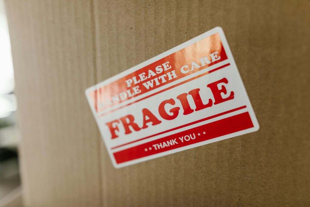 A box with a Fragile label