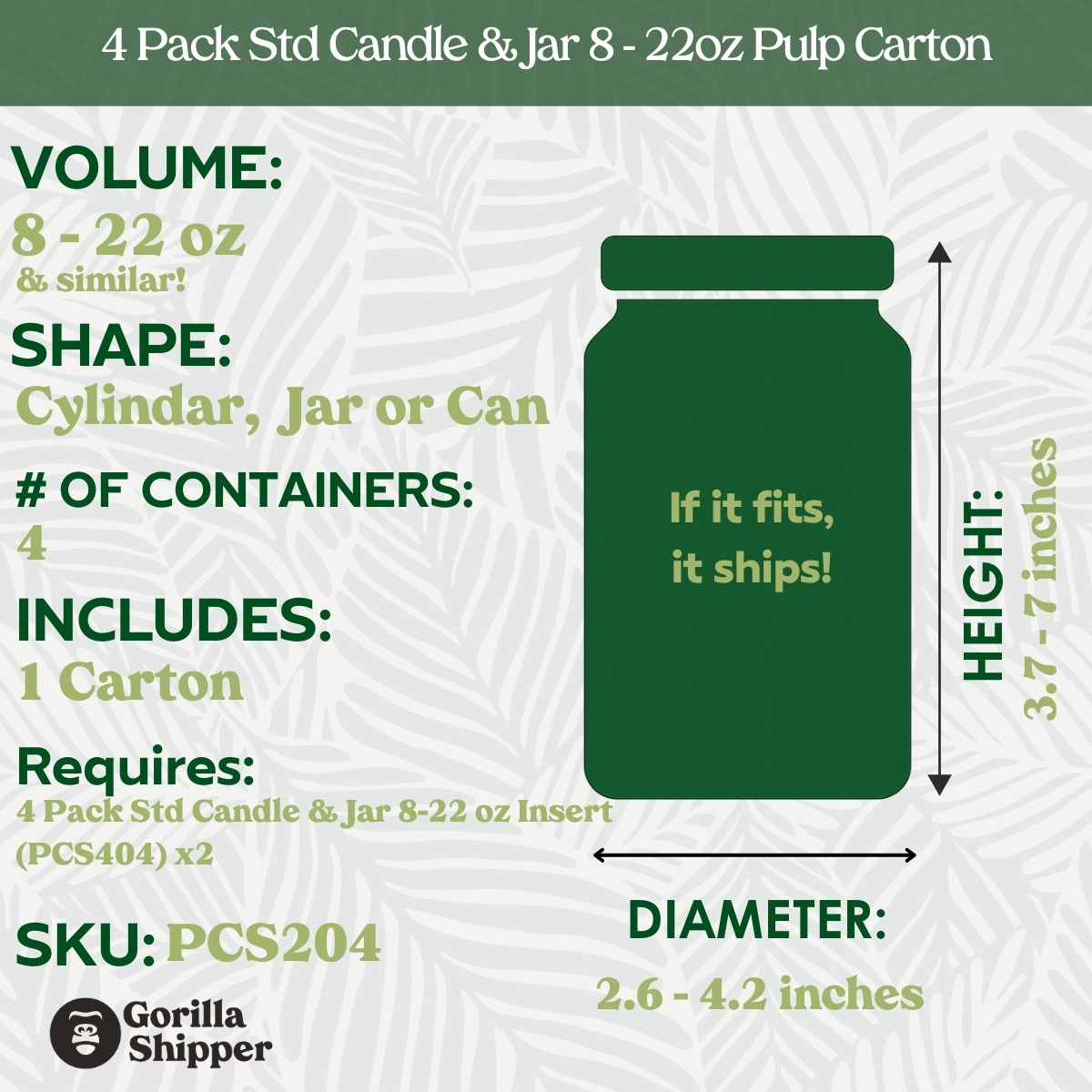 4 Pack Standard Candle & Jar Shipper Carton 8-22oz